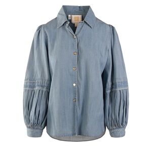EMILY MCCARTHY Classic Oxford Shirt Denim Chambray S